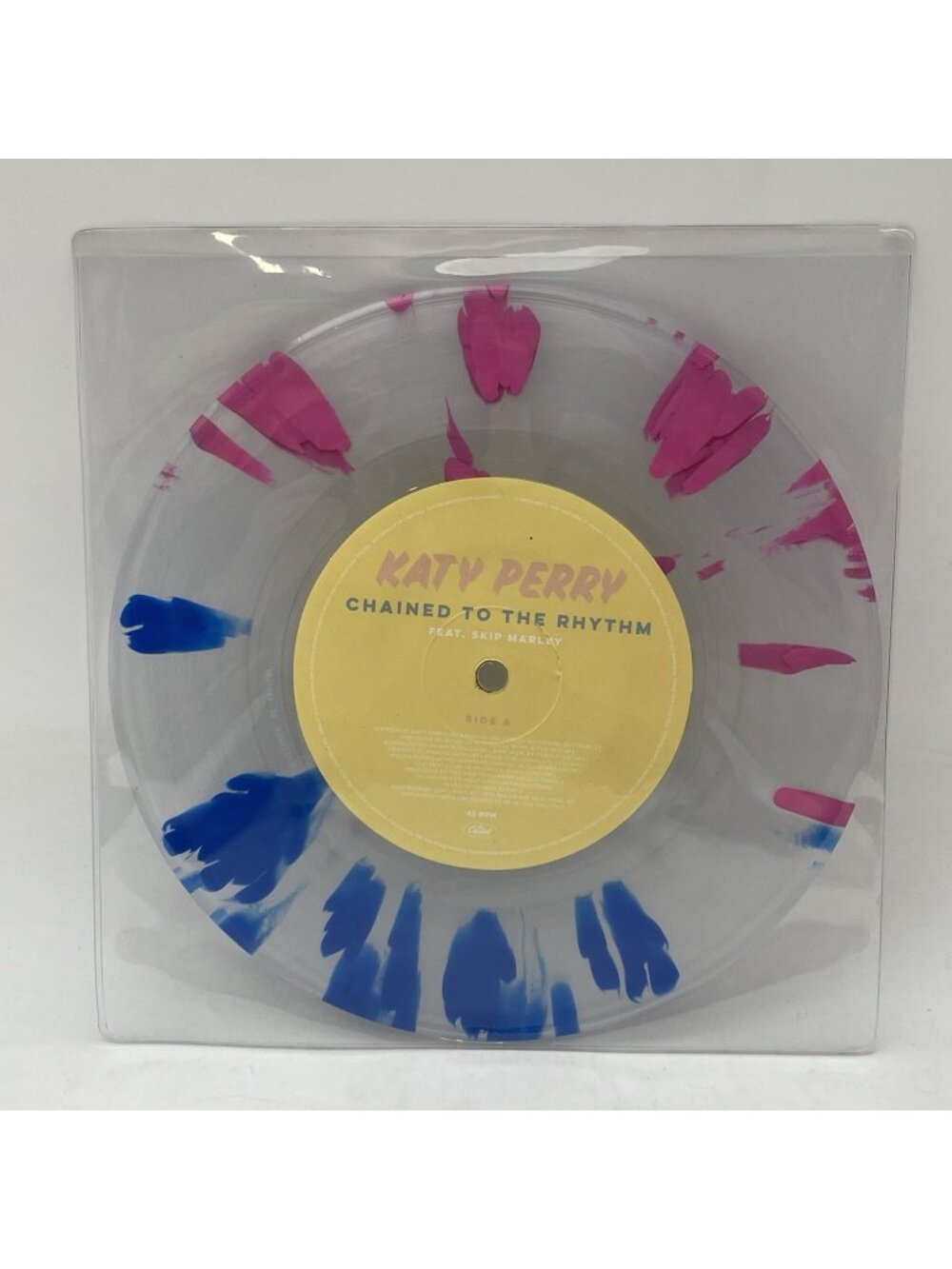 Katy Perry Chained to the Rhythm 7” 45 RPM Promo Pink Blue Splatter Vinyl